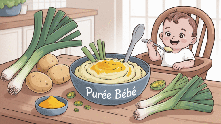 Recette pour bébé : Purée pommes de terre et poireaux au curcuma