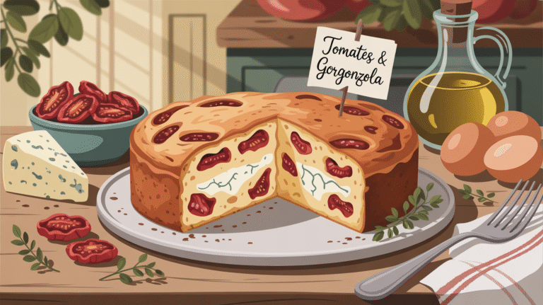 Recette de cake aux tomates séchées et gorgonzola