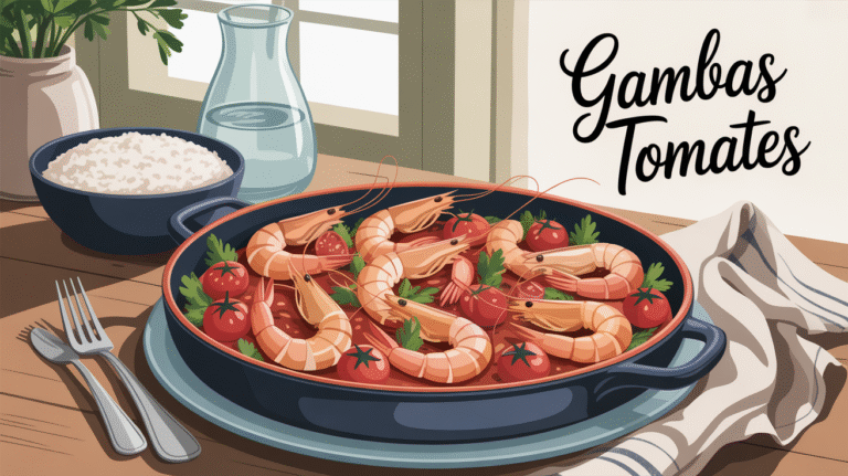 Gambas aux tomates et à l’ail