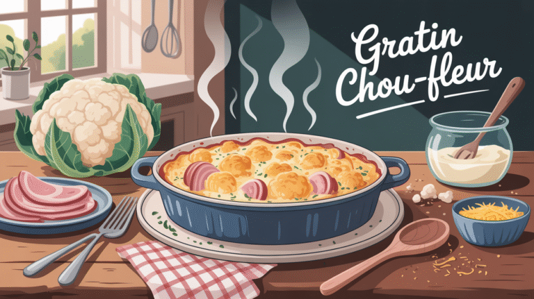 Recette de gratin de chou-fleur au jambon