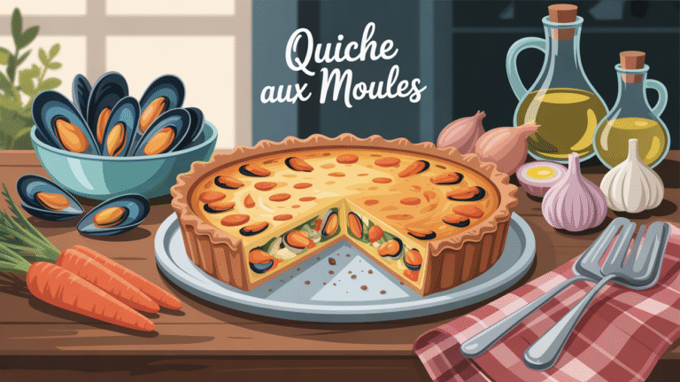 Recette facile pour le soir : quiche aux moules