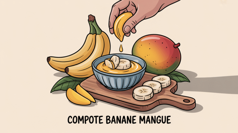 Recette rapide et simple pour un dessert sain : la compote banane et mangue
