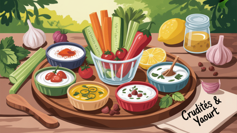 Recette pour l’apéro : bâtonnets de crudités et sauces au yaourt