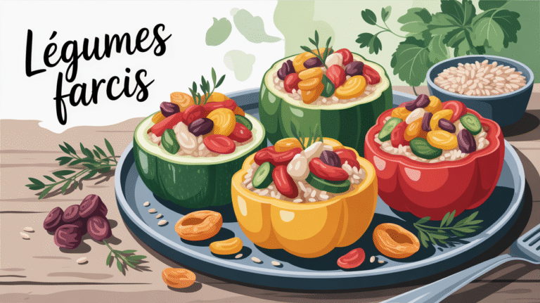 Recette végétarienne : légumes farcis au riz et aux fruits secs