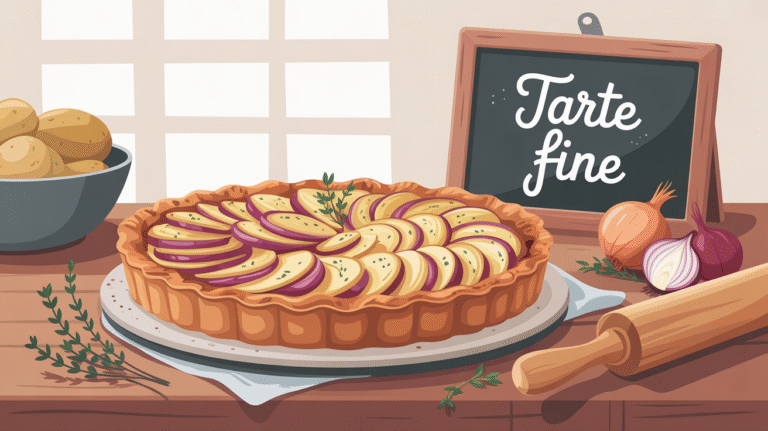 Recette facile : tarte fine aux pommes de terre et oignons