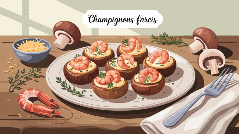 Recette de champignons farcis aux crevettes pour l’apéro