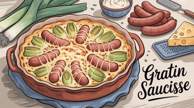 Recette de gratin de saucisses de Toulouse aux poireaux
