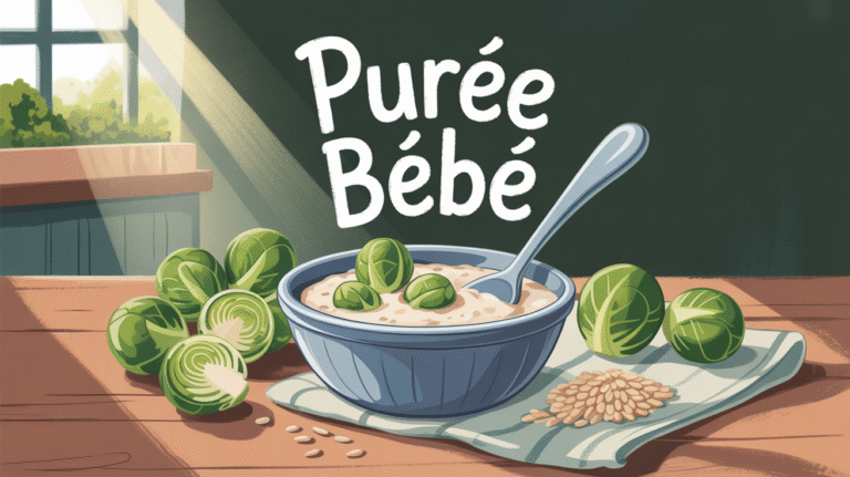 Recette de purée de riz et choux de Bruxelles pour bébé