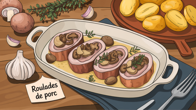 Recette facile : roulades de porc aux champignons
