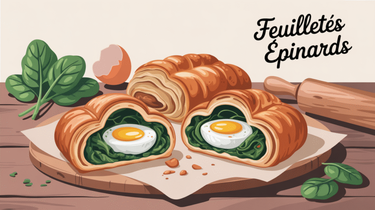 Recette facile et rapide de feuilletés aux épinards et aux œufs