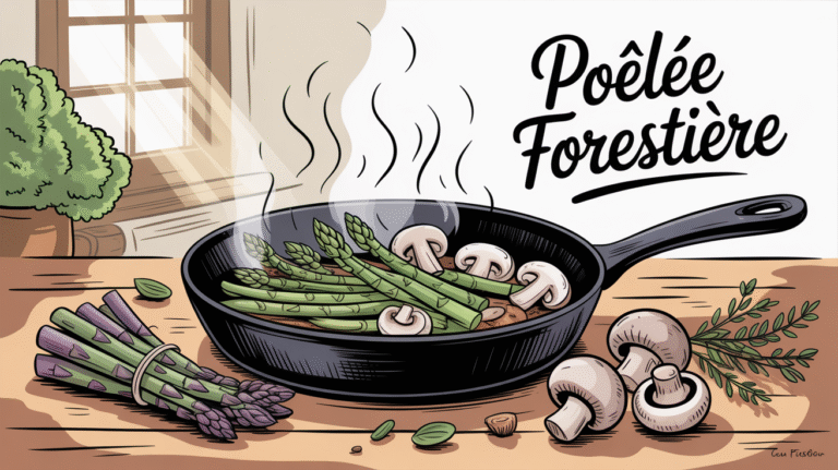 Recette de la poêlée d’asperges et champignons