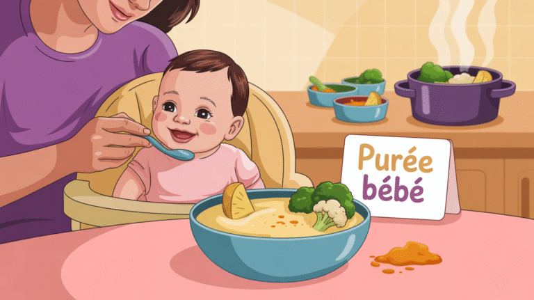 Recette pour bébé : Purée pommes de terre, brocolis et chou-fleur au curry