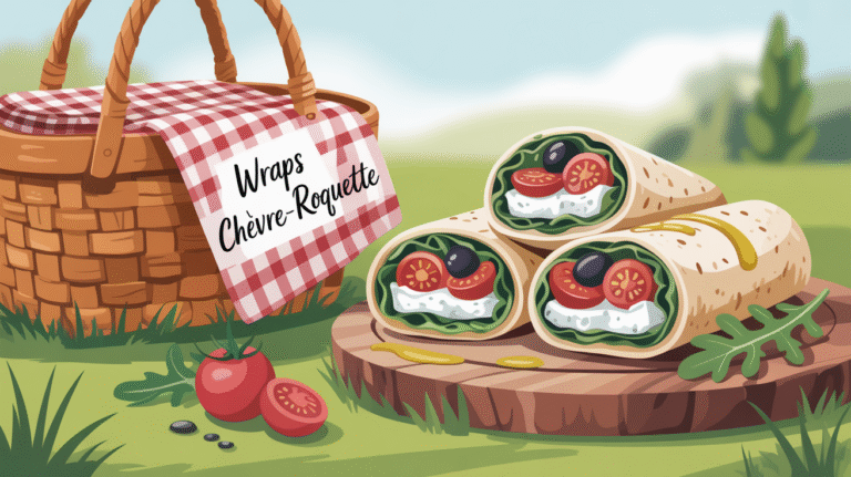 Recette simple et rapide pour un pique-nique : les wraps chèvre-roquette