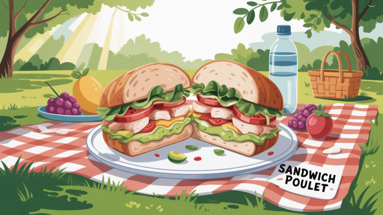 Recette originale pour le pic-nique : sandwich au poulet et au guacamole