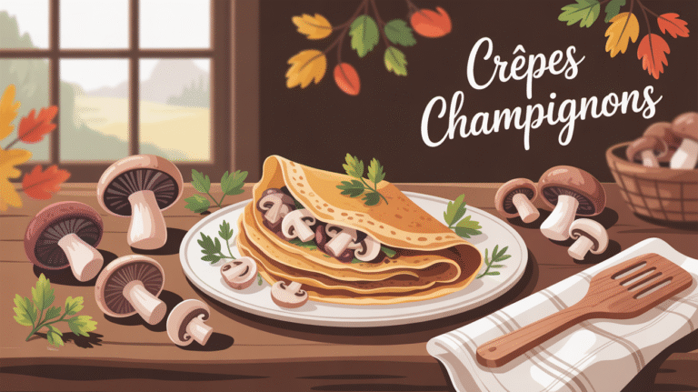 Recette facile et festive : crêpes aux champignons