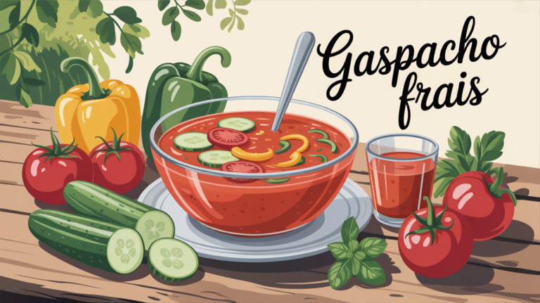 Recette express de gaspacho de tomates, concombres et poivrons