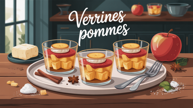 Recette de verrines de pommes caramélisées au chèvre chaud