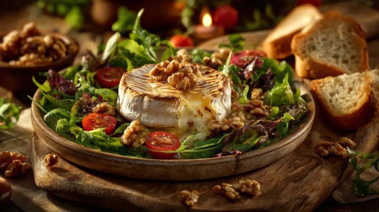 Recette facile pour un soir : la salade au camembert rôti