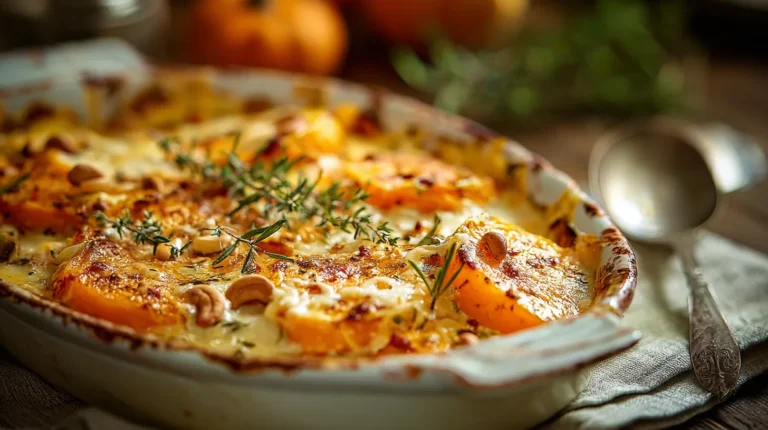 Recette de plat chaud pour l’automne : Gratin de courge butternut et noix de cajou