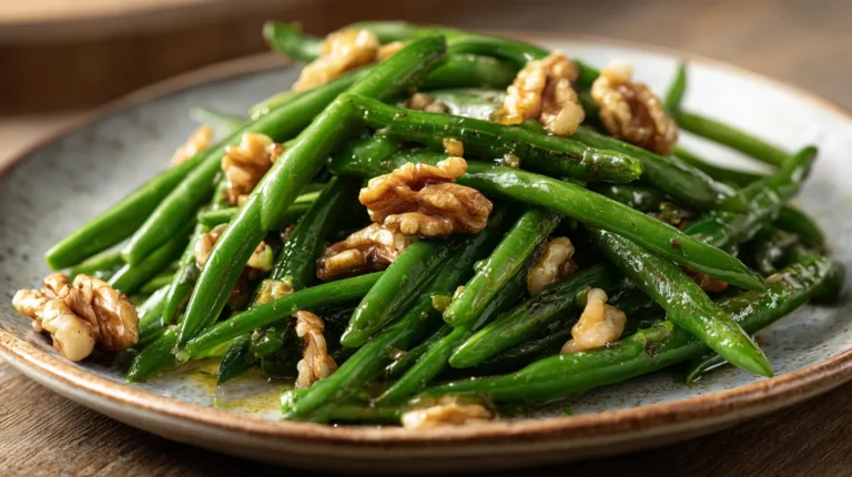 Recette originale et facile : Haricots verts aux noix
