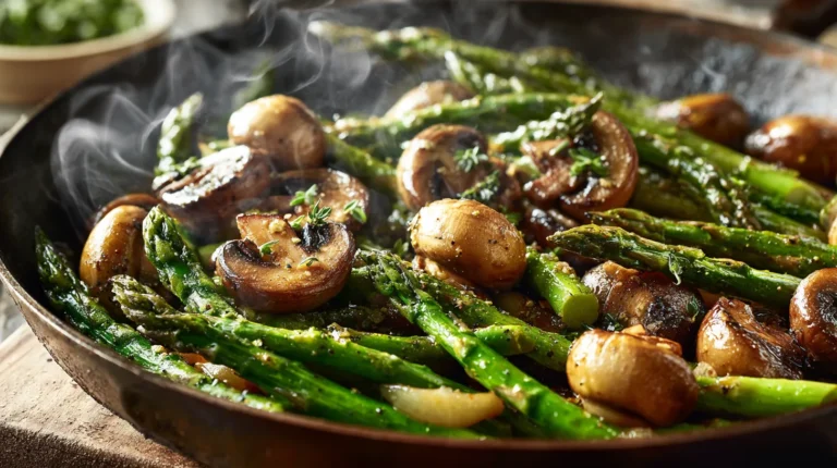 Recette de la poêlée d’asperges et champignons