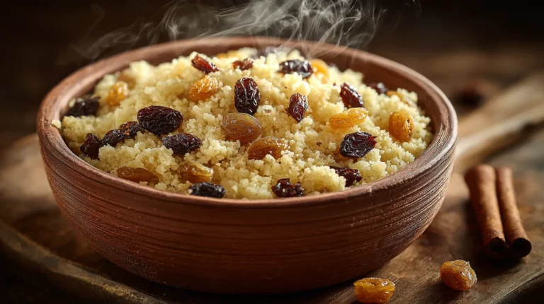 Recette facile et rapide : semoule aux raisins et épices