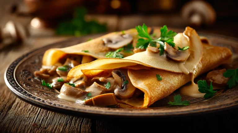 Recette facile et festive : crêpes aux champignons