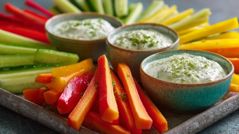 Recette pour l’apéro : bâtonnets de crudités et sauces au yaourt