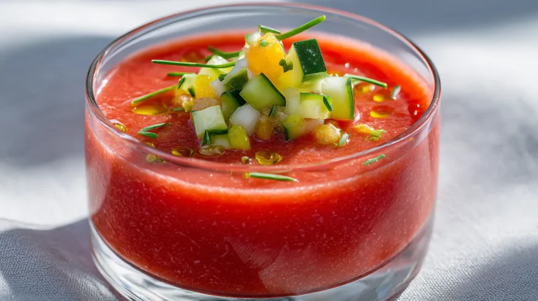 Recette d&rsquo;entrée estivale : Gaspacho aux tomates et concombre