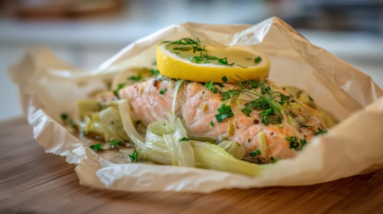 Recette de papillotes de saumon aux poireaux