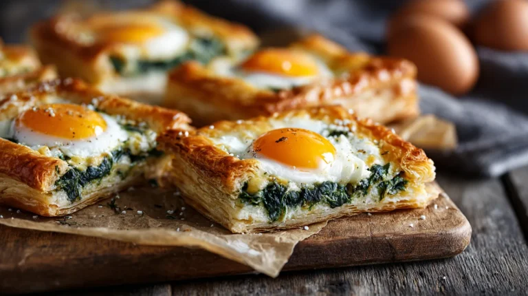 Recette facile et rapide de feuilletés aux épinards et aux œufs