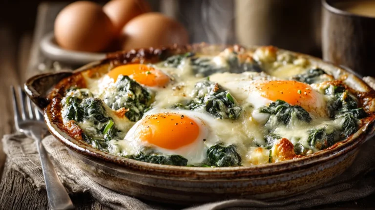 Recette facile et rapide : gratin d’oeufs aux épinards