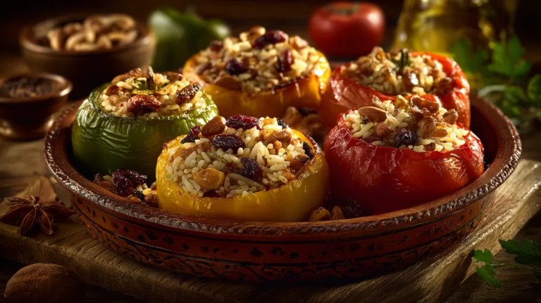 Recette végétarienne : légumes farcis au riz et aux fruits secs