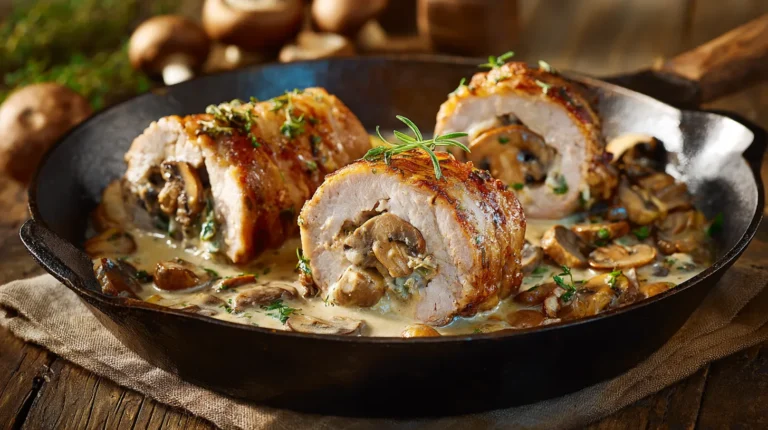 Recette facile : roulades de porc aux champignons