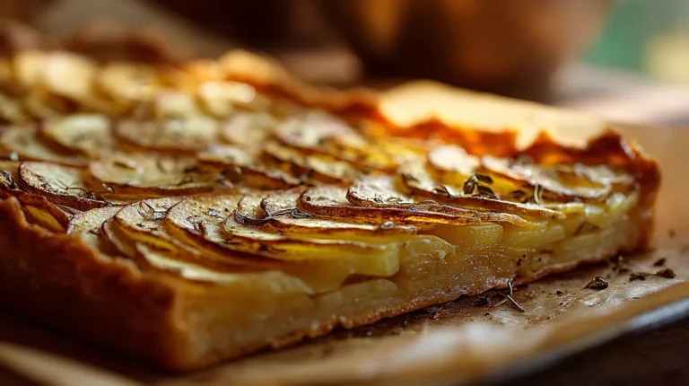 Recette facile : tarte fine aux pommes de terre et oignons