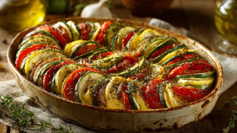 Recette pour un plat végétarien : le tian de courgettes