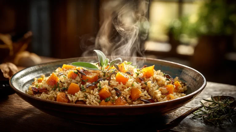 Idée de recette d’automne : Riz poêlé à la courge butternut