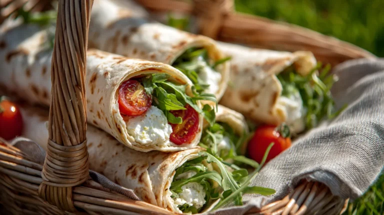 Recette simple et rapide pour un pique-nique : les wraps chèvre-roquette