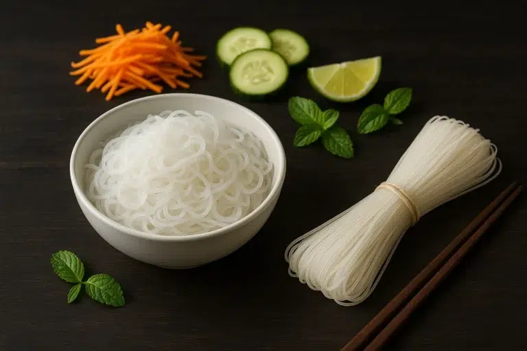 Cuisson idéale vermicelles riz pour plats asiatique express