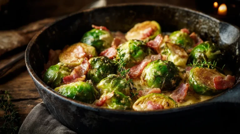 Recette rapide de choux de Bruxelles aux lardons à la crème