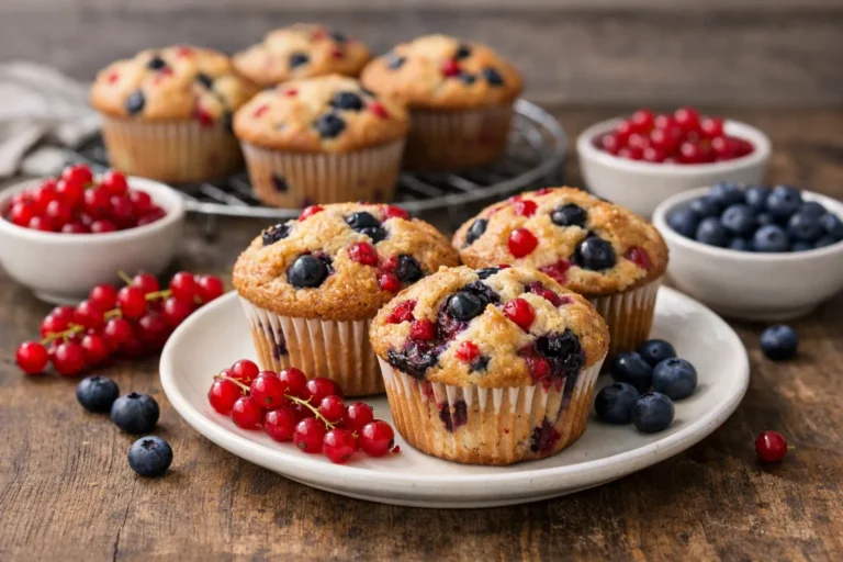 Muffins groseilles et myrtilles