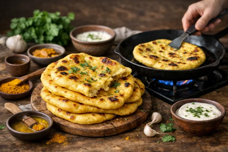 Recette facile des naans au curcuma