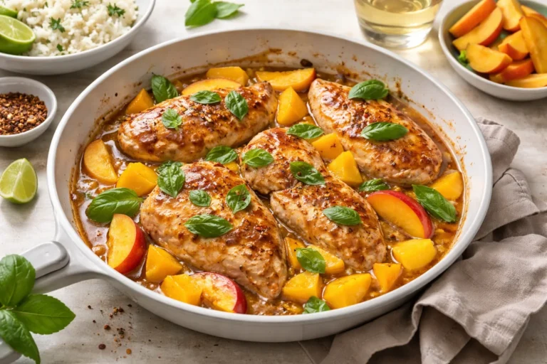 Poulet à la mangue et aux pêches : la recette chic, facile et (vraiment) abordable