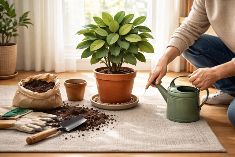 Entretenir un ficus : arrosage, lumière, rempotage et erreurs à éviter