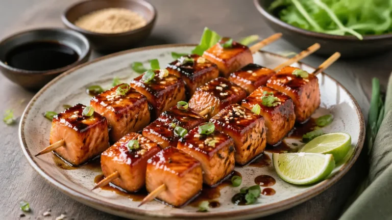 Recette facile et délicieuse : les brochettes de saumon à la sauce soja