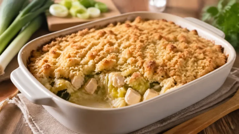 Ma recette de crumble de poireaux au poulet