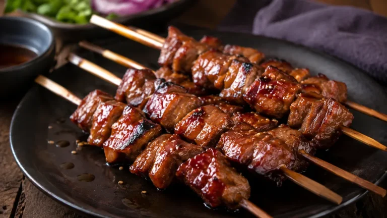 Idée de recette pour le barbecue : brochettes de canard au caramel