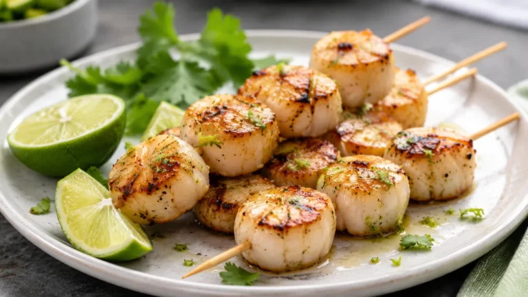 Recette des brochettes de Saint-Jacques au citron vert