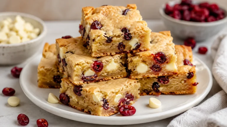 Recette gourmande : Brownies chocolat blanc et cranberrys