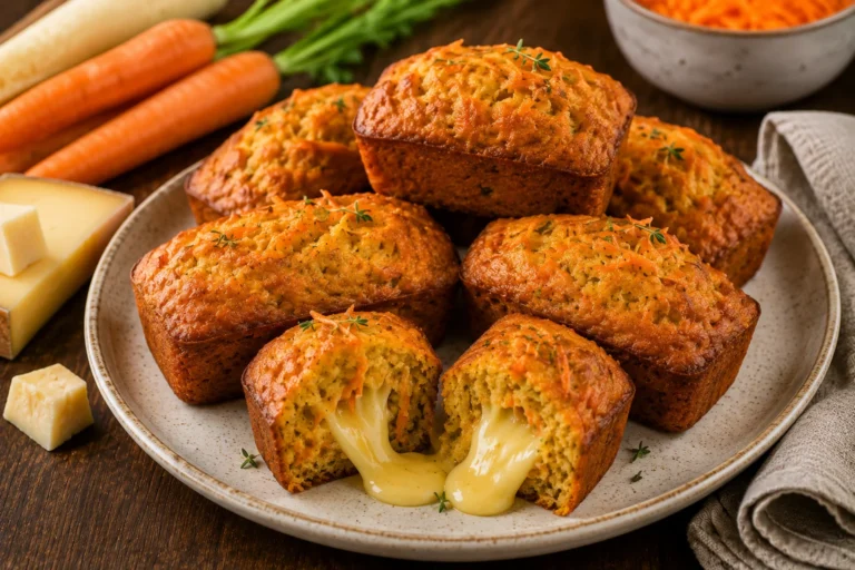 Recette des mini-cakes à la carotte et au cœur fondant de comté